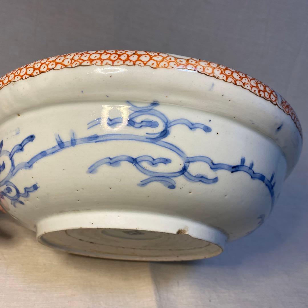 伊万里　古伊万里　大鉢　蝶の図　麻の葉紋　亀甲紋　金彩