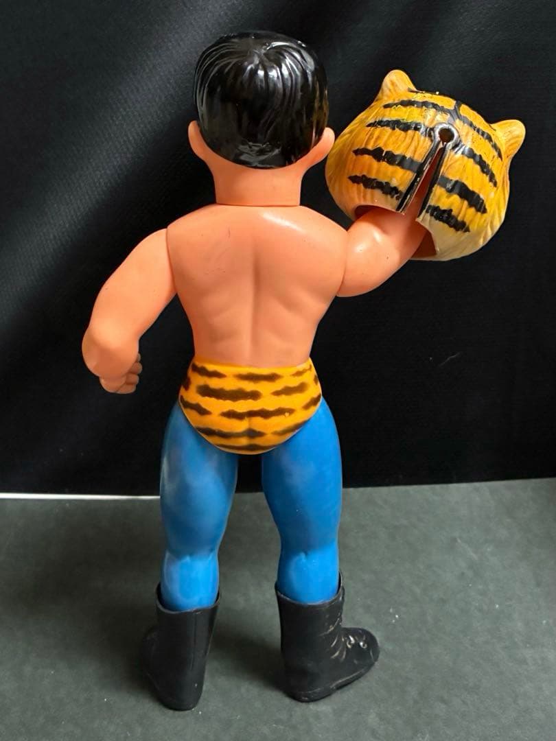 【昭和当時物】■ 中嶋製作所 マスク面取れ タイガーマスク ソフビ