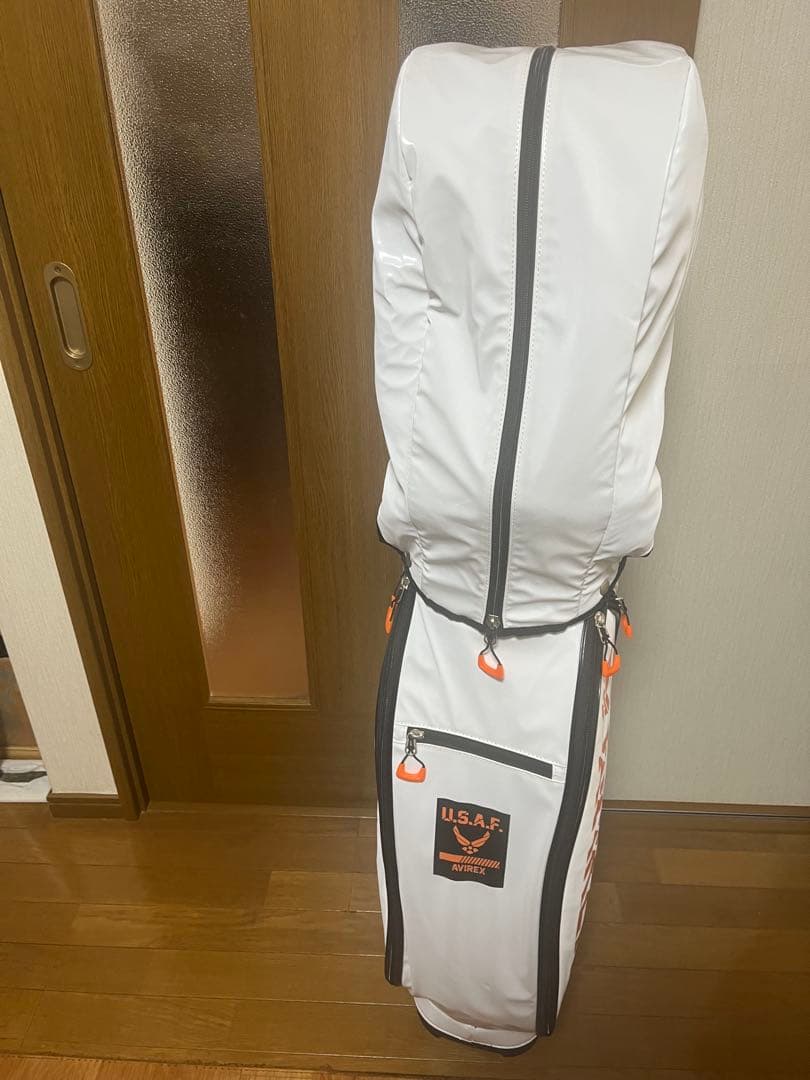 アビレックスゴルフ　キャディバッグ ホワイト U.S.A.F.ロゴ付き