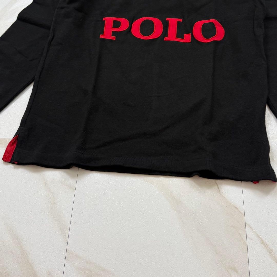 POLO Ralph ポロベア ラガーシャツ 長袖 メンズ 黒赤
