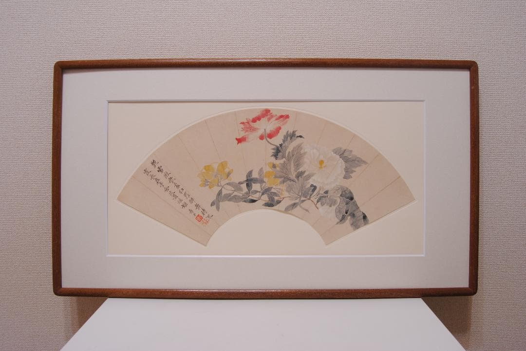 明★ 惲 寿平 花卉扇面 原寸★ 故宮博物院 二玄社 中国 扇面画 古玩