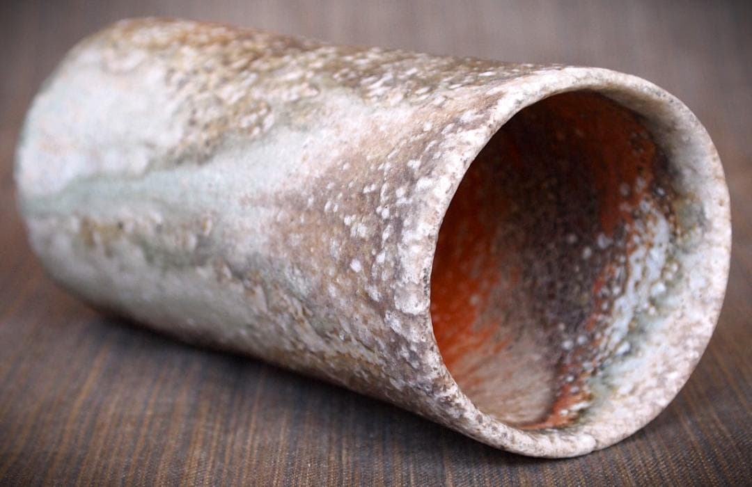 人気作家★デレックラーセン★窯変麦酒器★穴窯