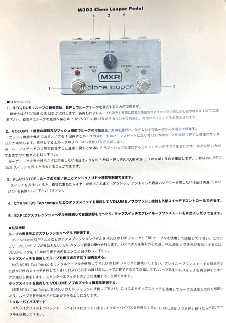 MXR 【M303】 CLONE LOOPER™ PEDAL ルーパーペダル