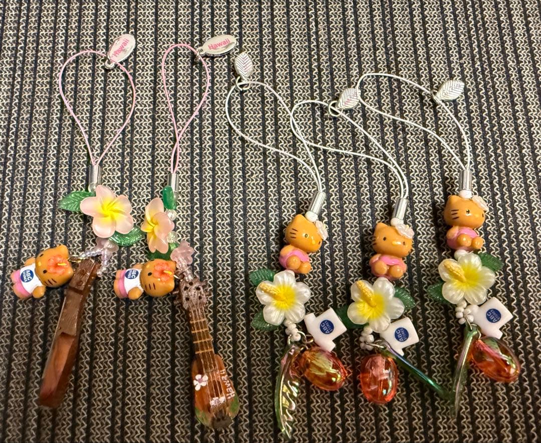 ご当地　日焼けキテイ ギターkitty 根付けストラップ グアムハワイ