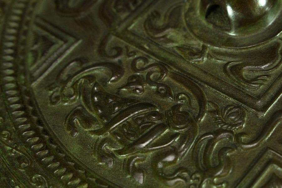 中国美術 銅鏡 獣紋 φ17.5cm 古鏡(K-HA467)