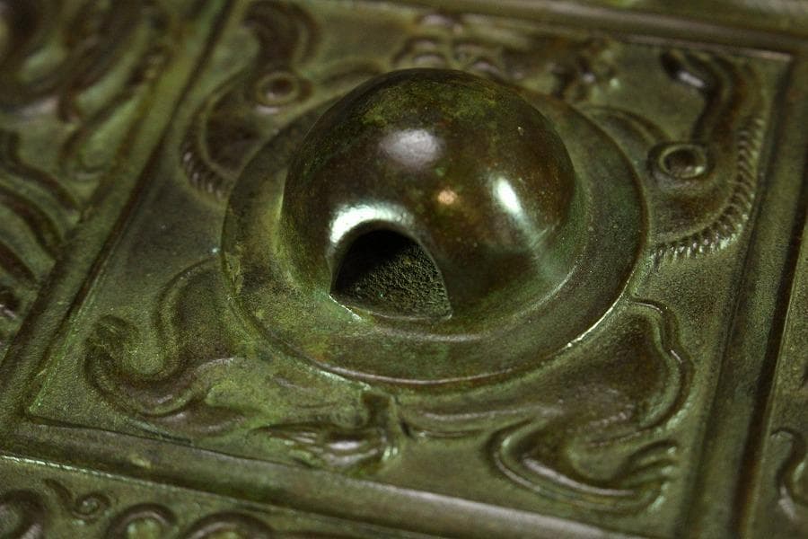 中国美術 銅鏡 獣紋 φ17.5cm 古鏡(K-HA467)