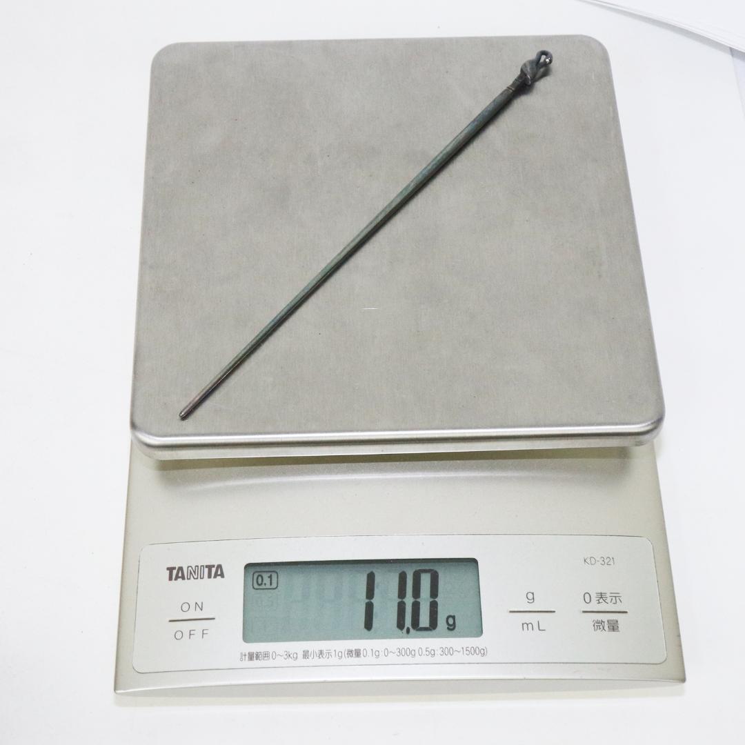 純銀鶴頭香箸 一望斎銘　共箱・共袋　長谷川一望斎造　純銀保証 高級香具