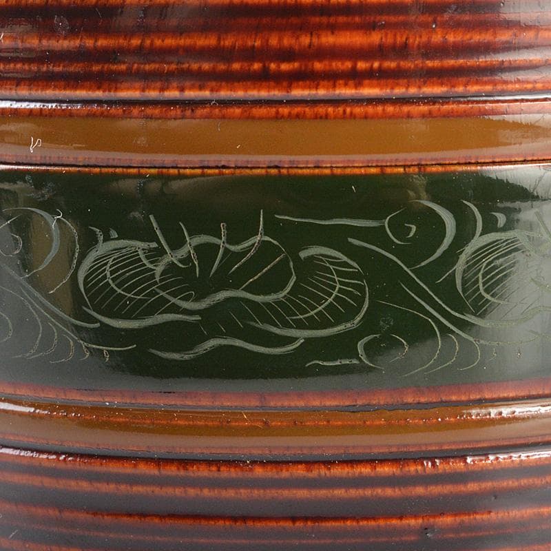 茶道具　塗師　平安　千穂造　五色塗　中棗　共箱　C　R5778