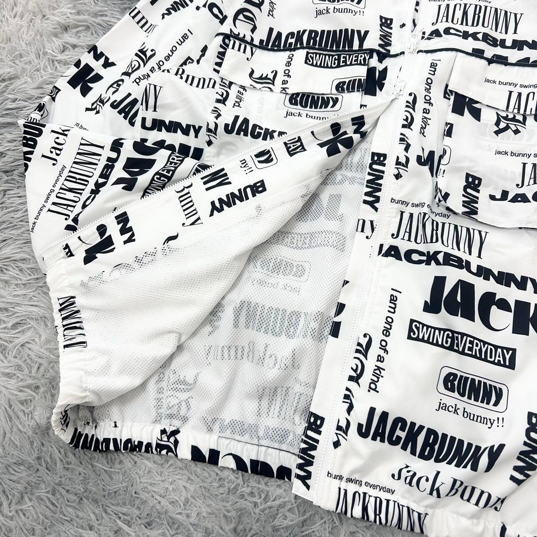 新品　ジャックバニー　ジャケット　ブルゾン　フーディ　総柄　ホワイト　サイズ5