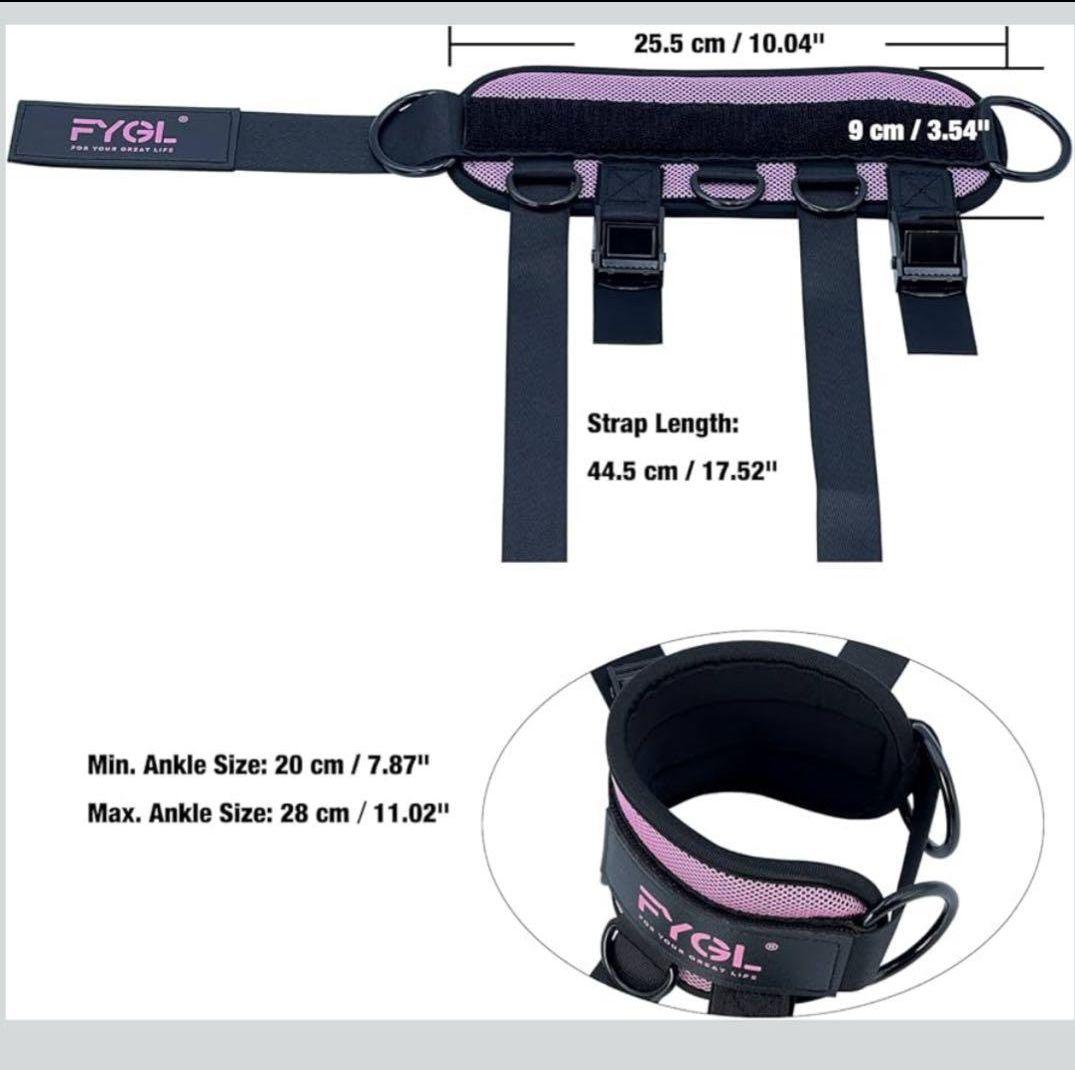 アンクルストラップ ケーブルマシン　ピンク　レッグストレングス　トレーニング