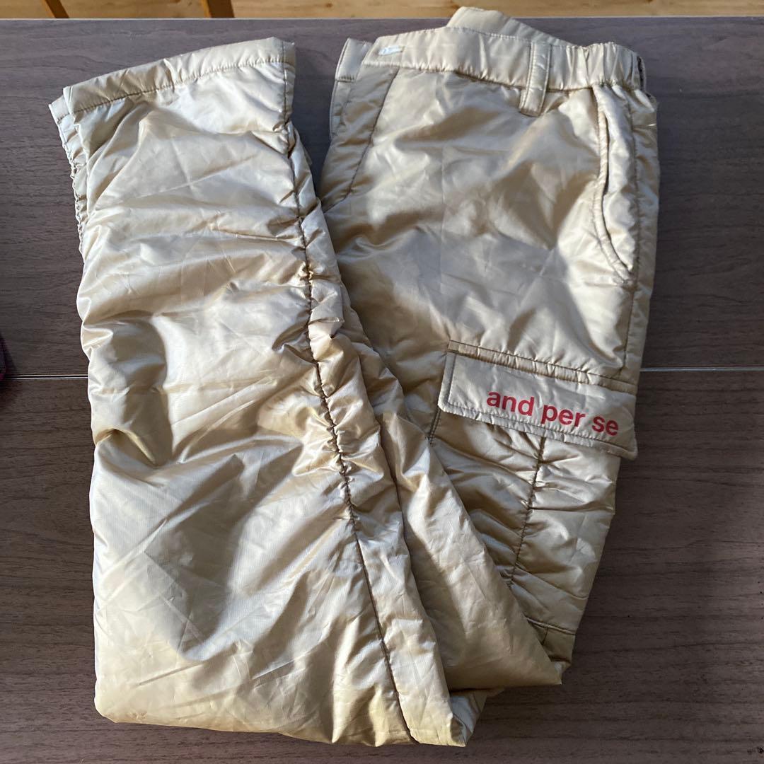 and per se 中綿パンツ ゴールドベージュ
