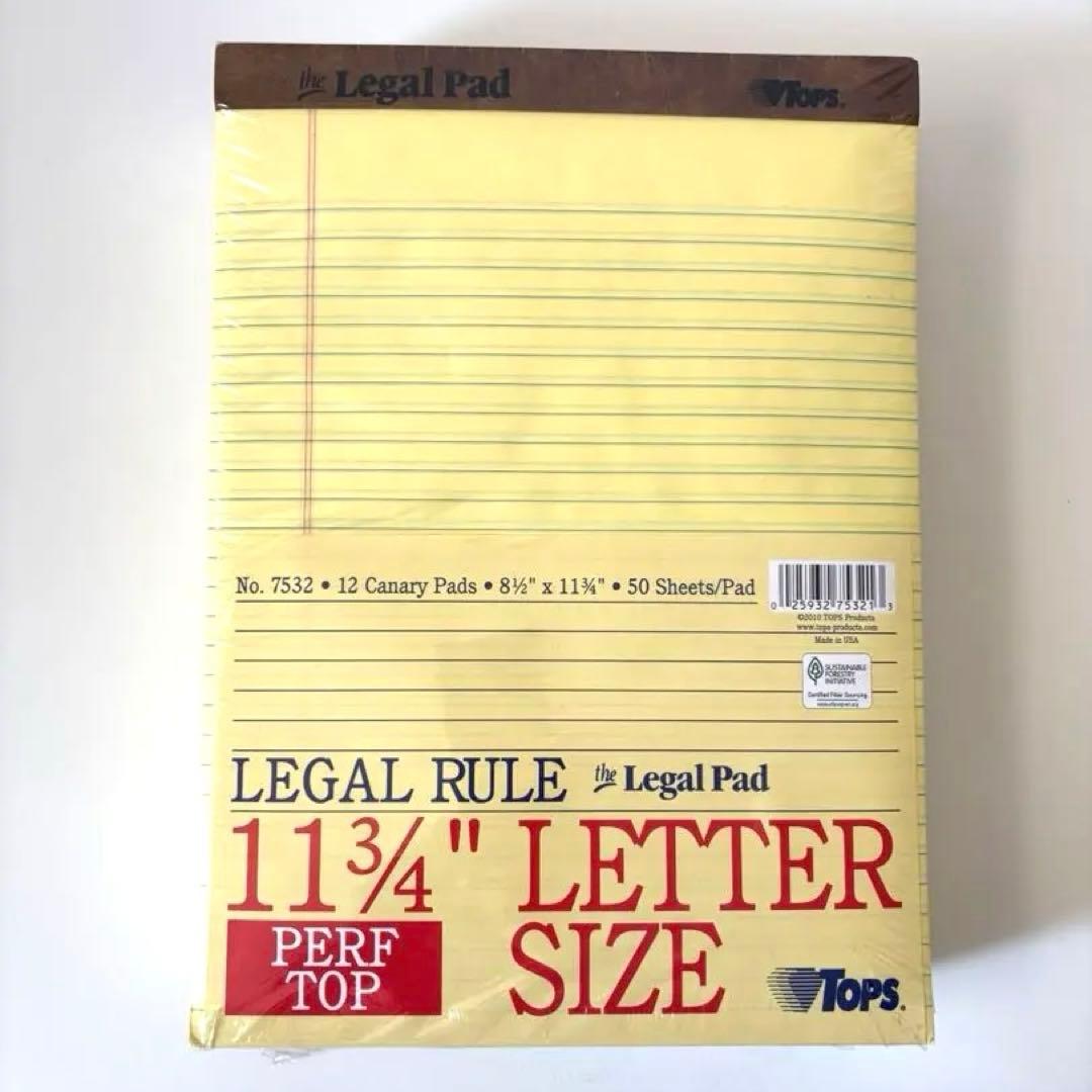 【美品】Tops Legal Pad(リーガルパッド) 50枚入り 12パッド