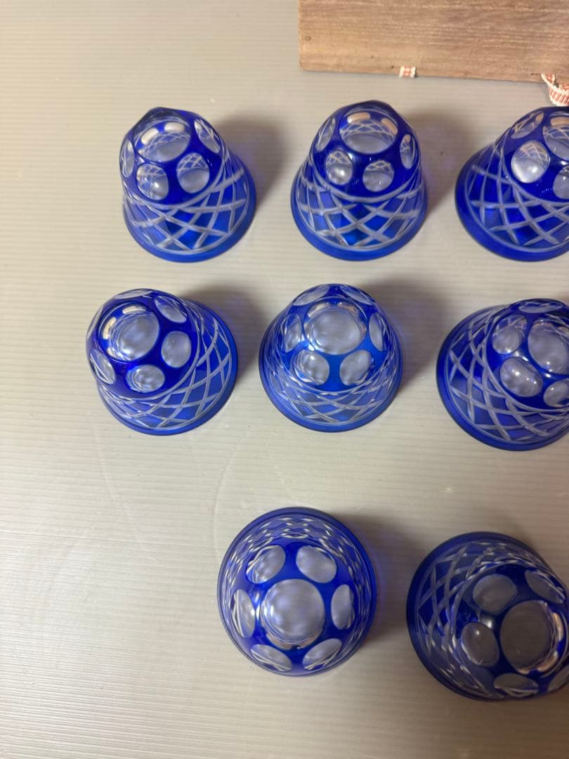 2879 色被切子冷茶グラス　10客　未使用