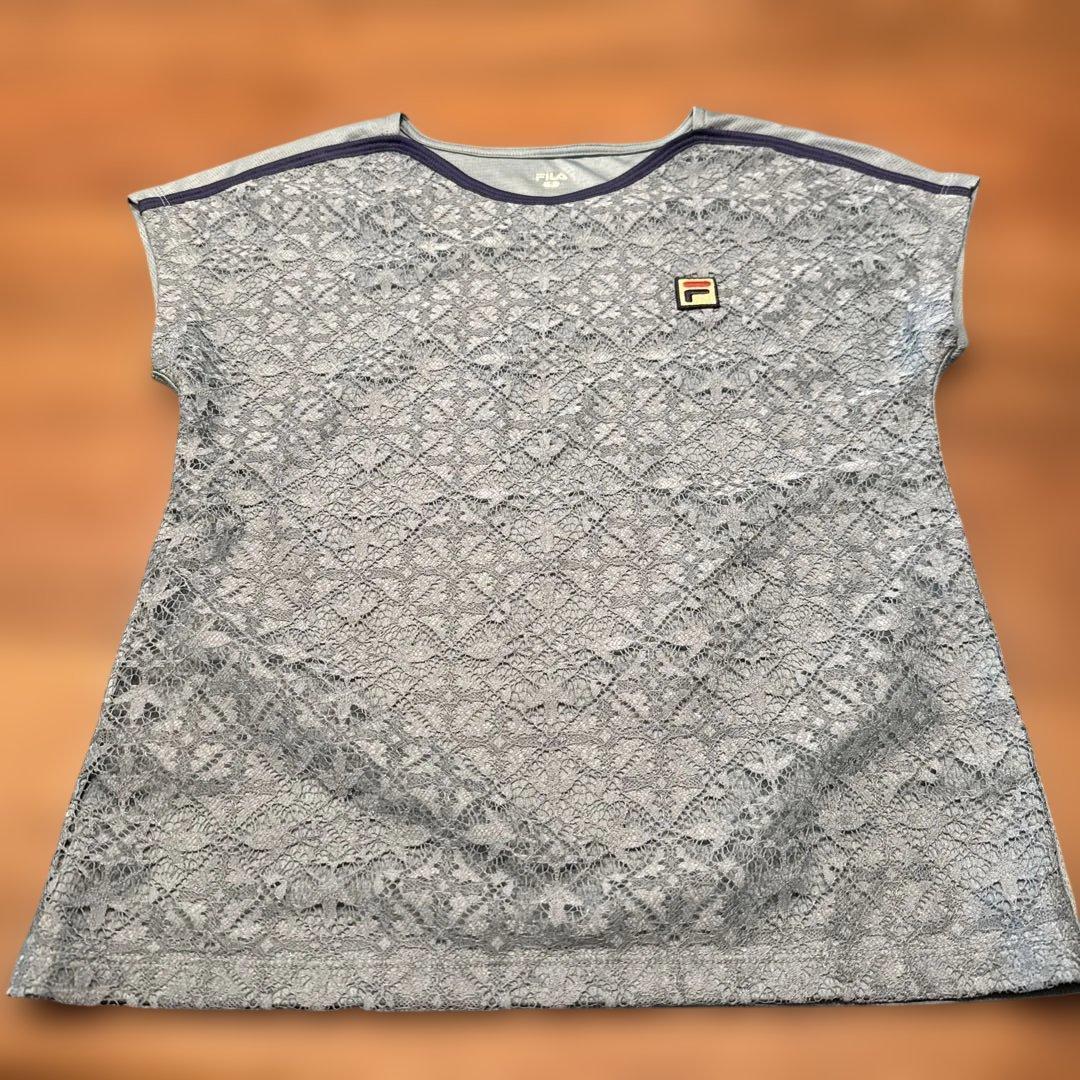 FILA テニスウェア レース　セットアップ深緑色