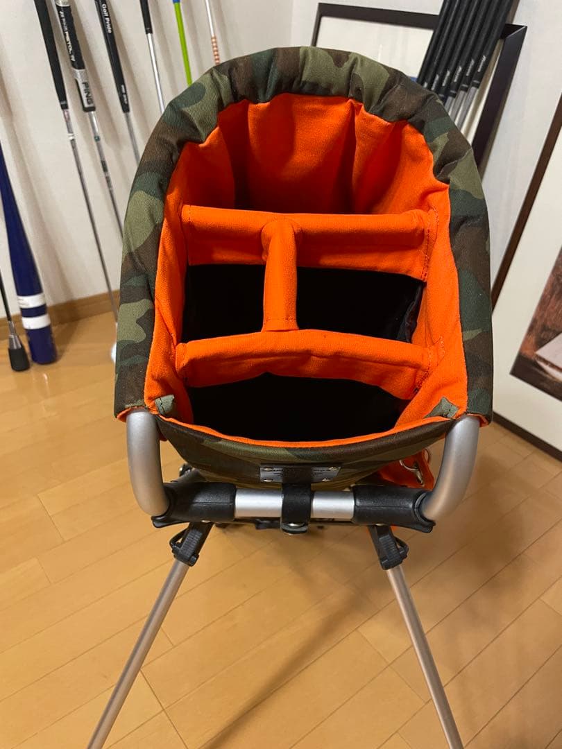 ミズノ木の庄帆布迷彩柄 スタンドゴルフバッグ