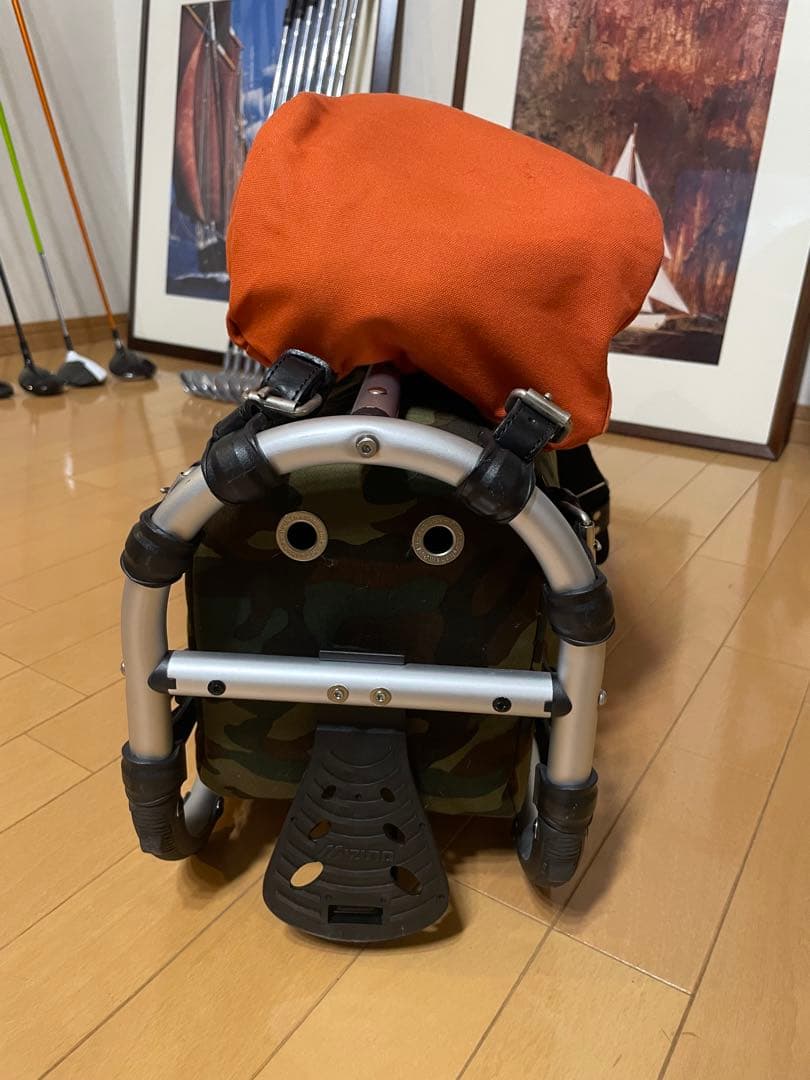 ミズノ木の庄帆布迷彩柄 スタンドゴルフバッグ