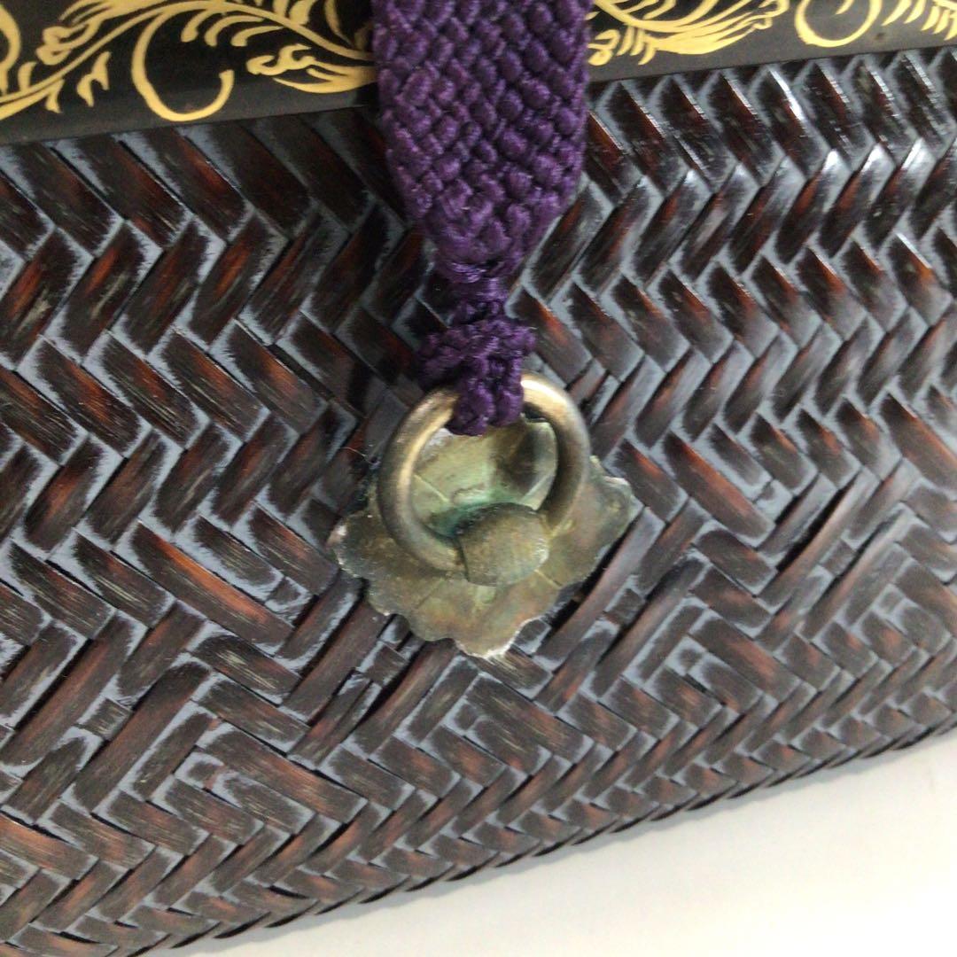 Ｓ１２１　御所籠　『和田鱗司作』『利休形』『竹茶籠』『茶器揃』　共箱　茶道具