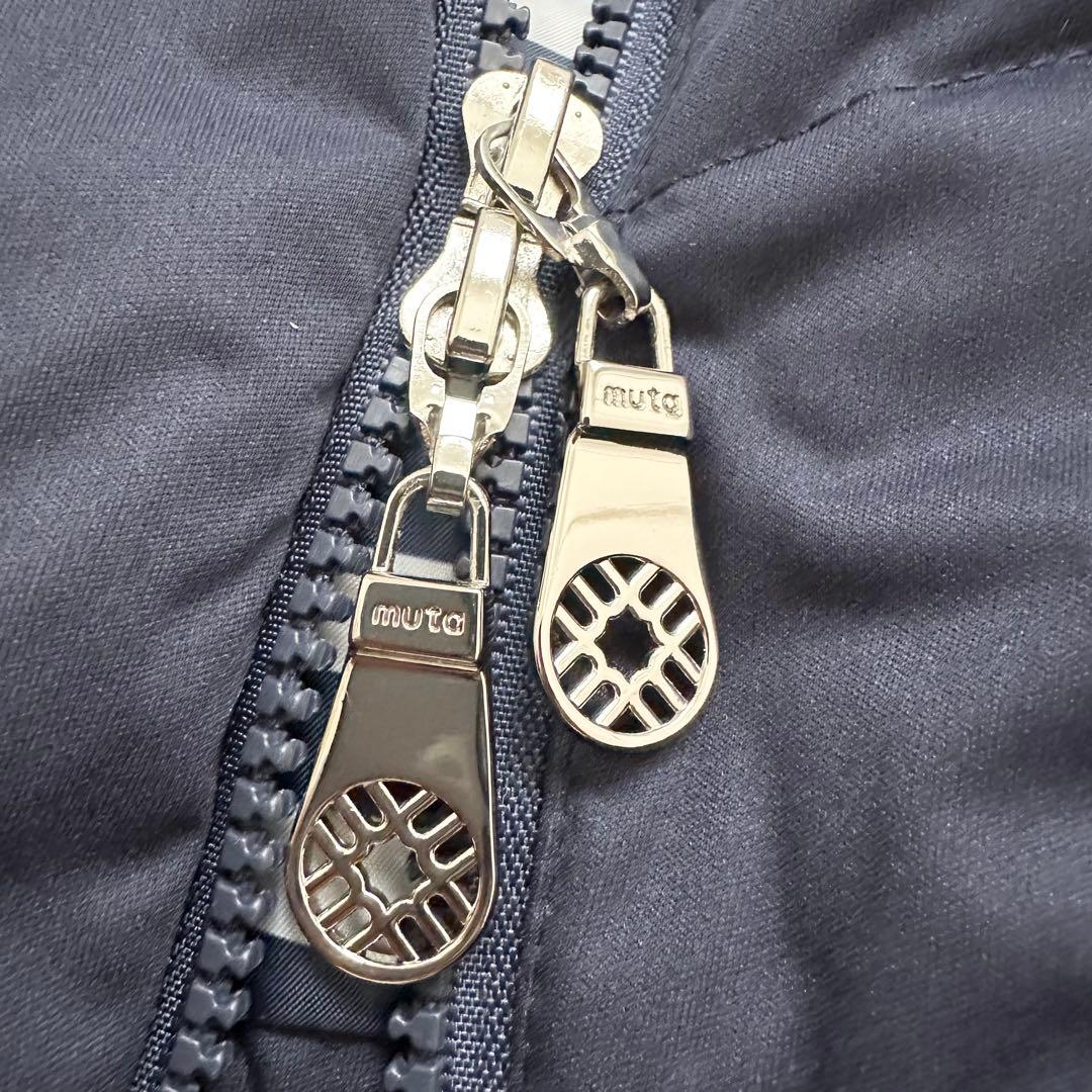 ムータマリン 2way ダウンベスト 裏地ストライプ ネイビー M