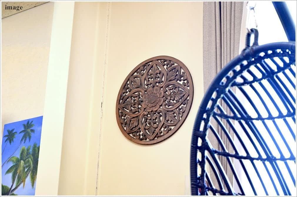 訳あり MDF アジアンリゾート パネル ブラウン調 バリ雑貨 壁飾り 木彫り