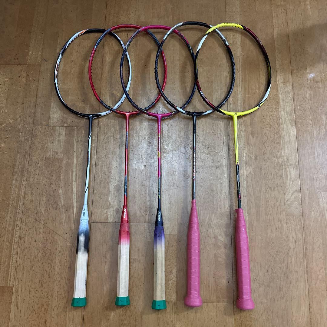 バドミントンラケット5本　ジャンク品