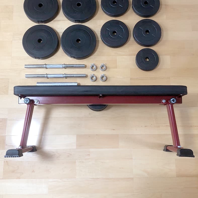 【引取限定】ダンベル フラットベンチ ベンチプレス グローブ（セット）40kg