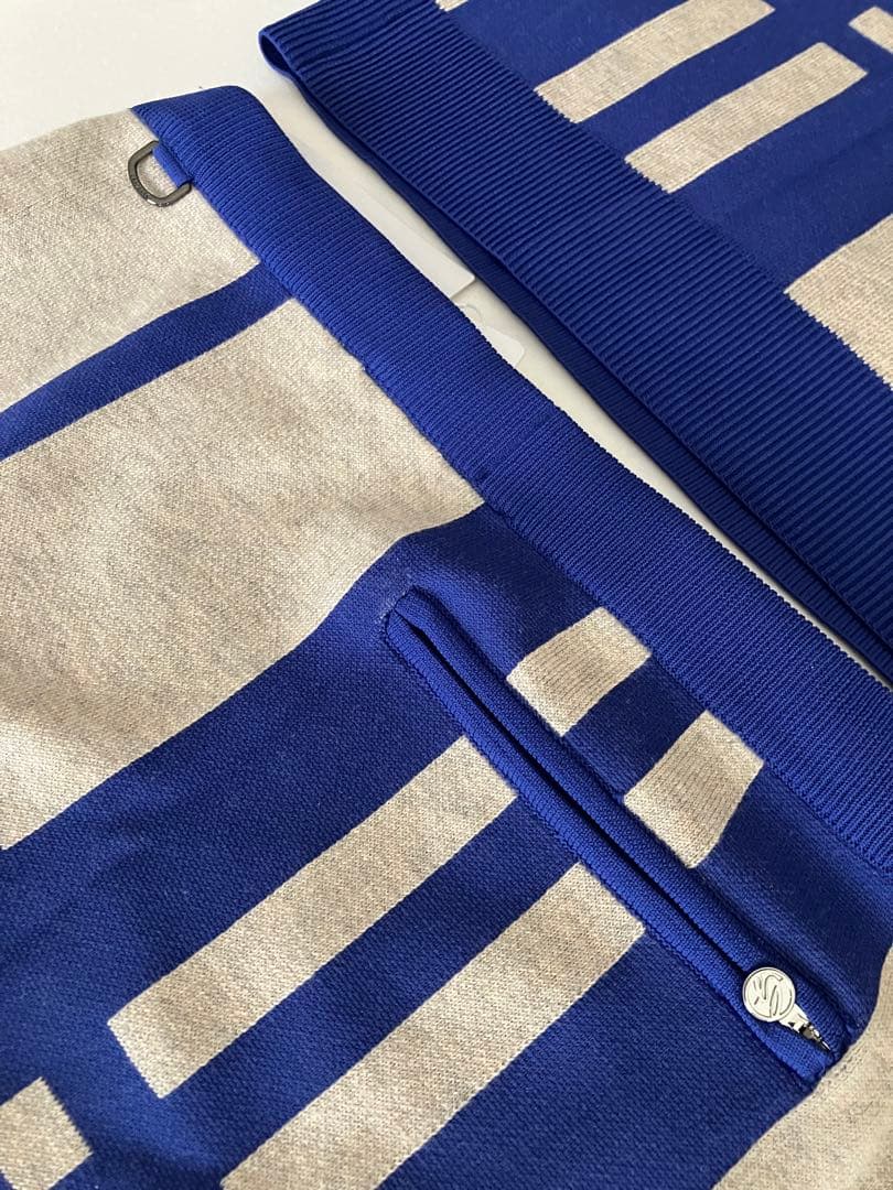 DESCENTEレディース ゴルフ ニットセットアップ グレー/ブルー