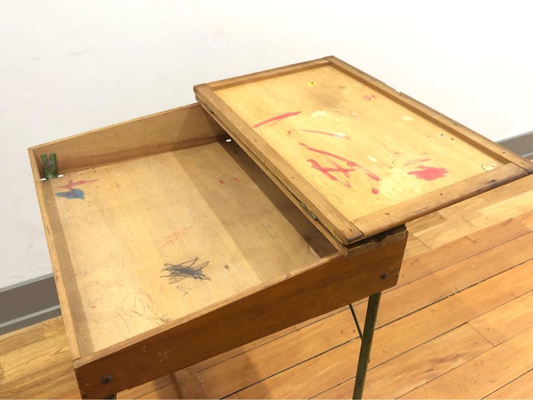 アンティーク　シャビーなスクールデスク　イギリス製