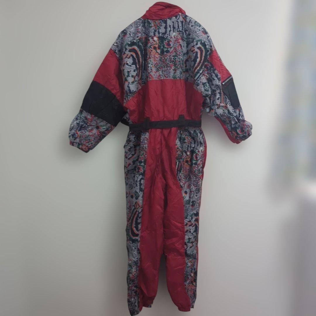 レトロ ヴィンテージ 総柄 スキーウェア つなぎ ジャンプスーツ