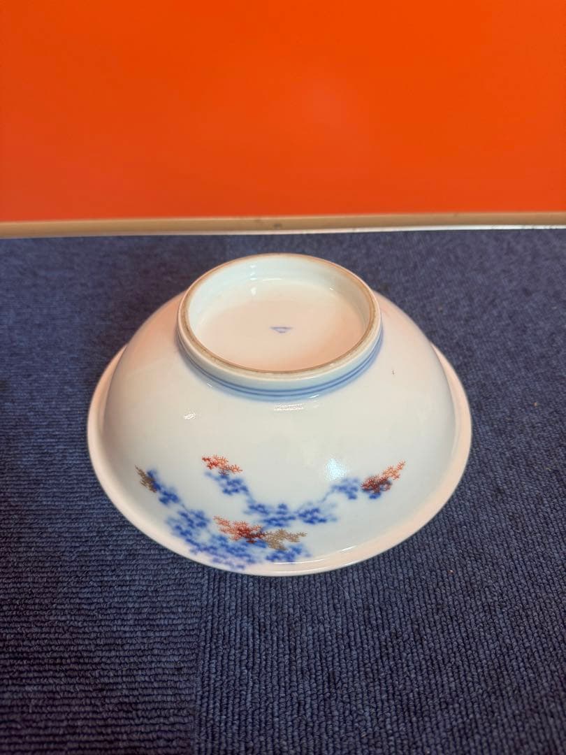 2058 オールド深川製磁　染付紅葉　鉢　時代物