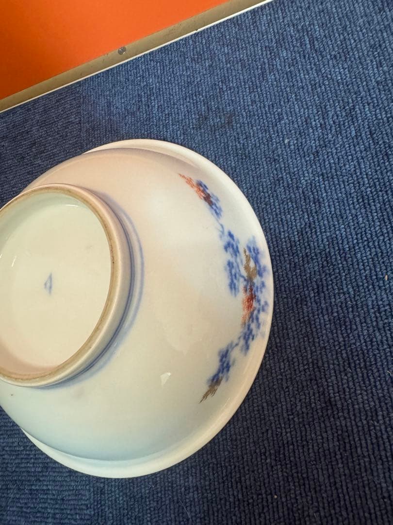 2058 オールド深川製磁　染付紅葉　鉢　時代物