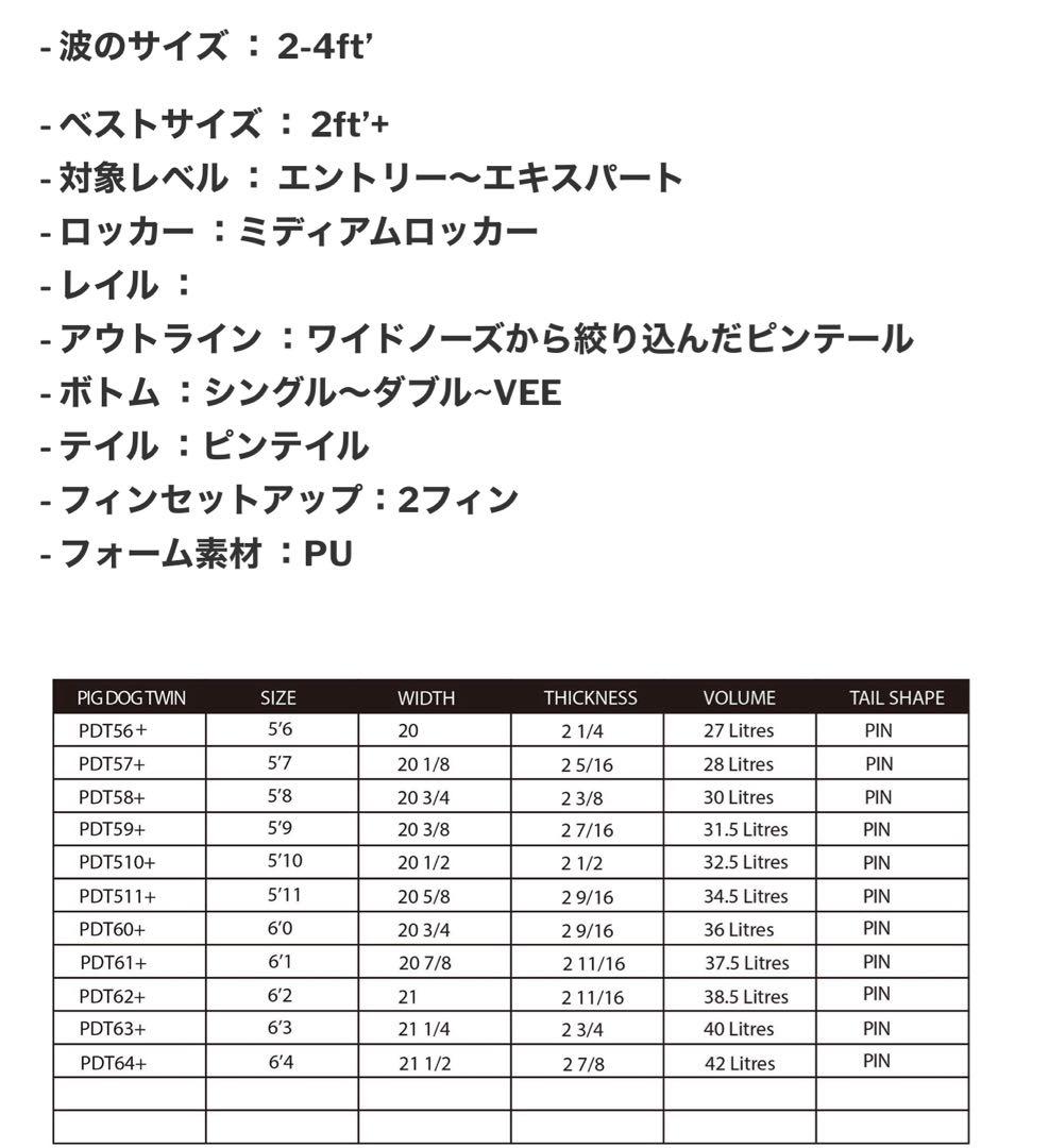 【SUPER BRAND】PIG DOG TWIN 6’2　38.5リッター