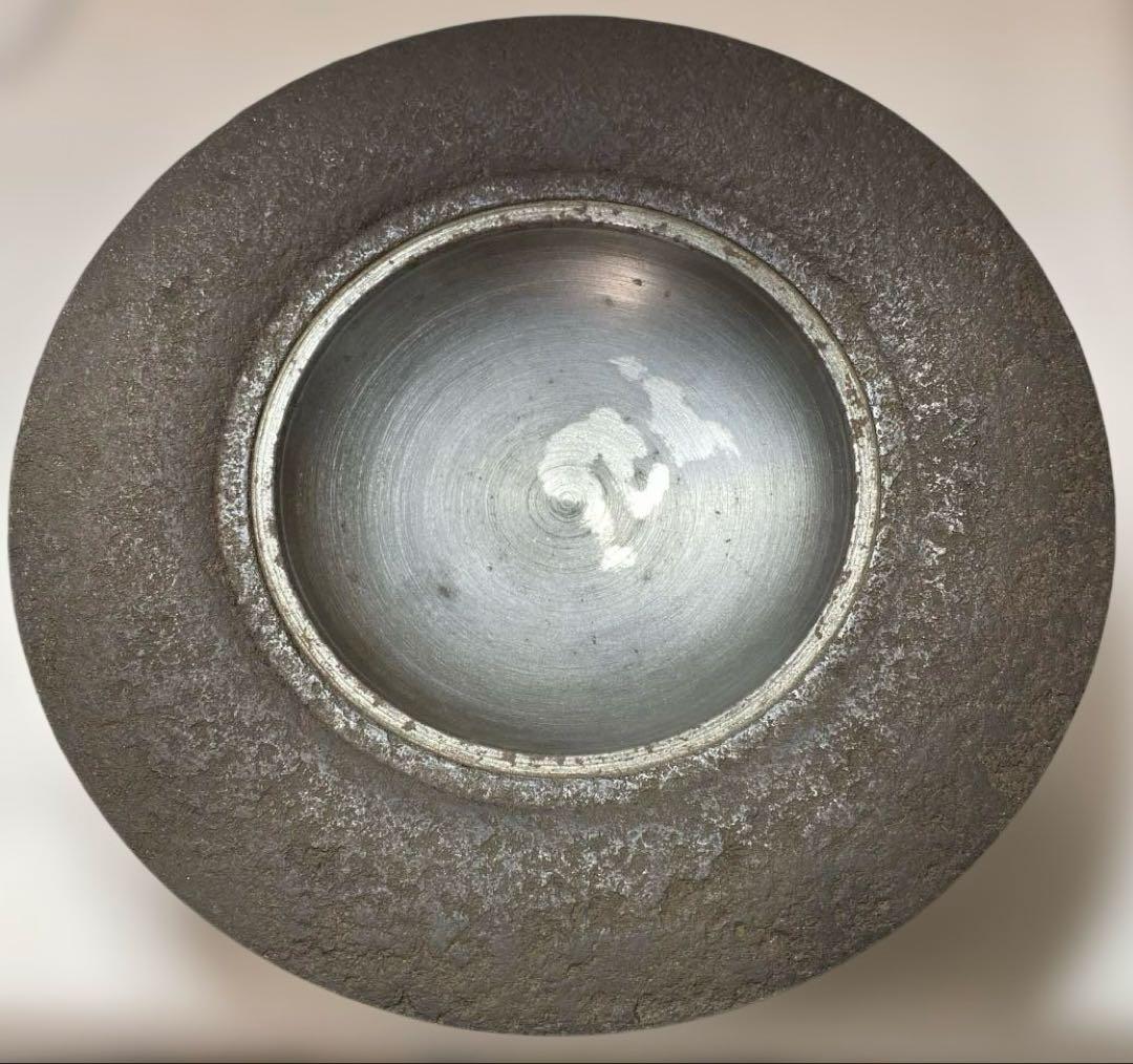 南部鋳物 3代目高橋萬治 作 円形蓋付製品 印有り アンティーク 非常に希少品