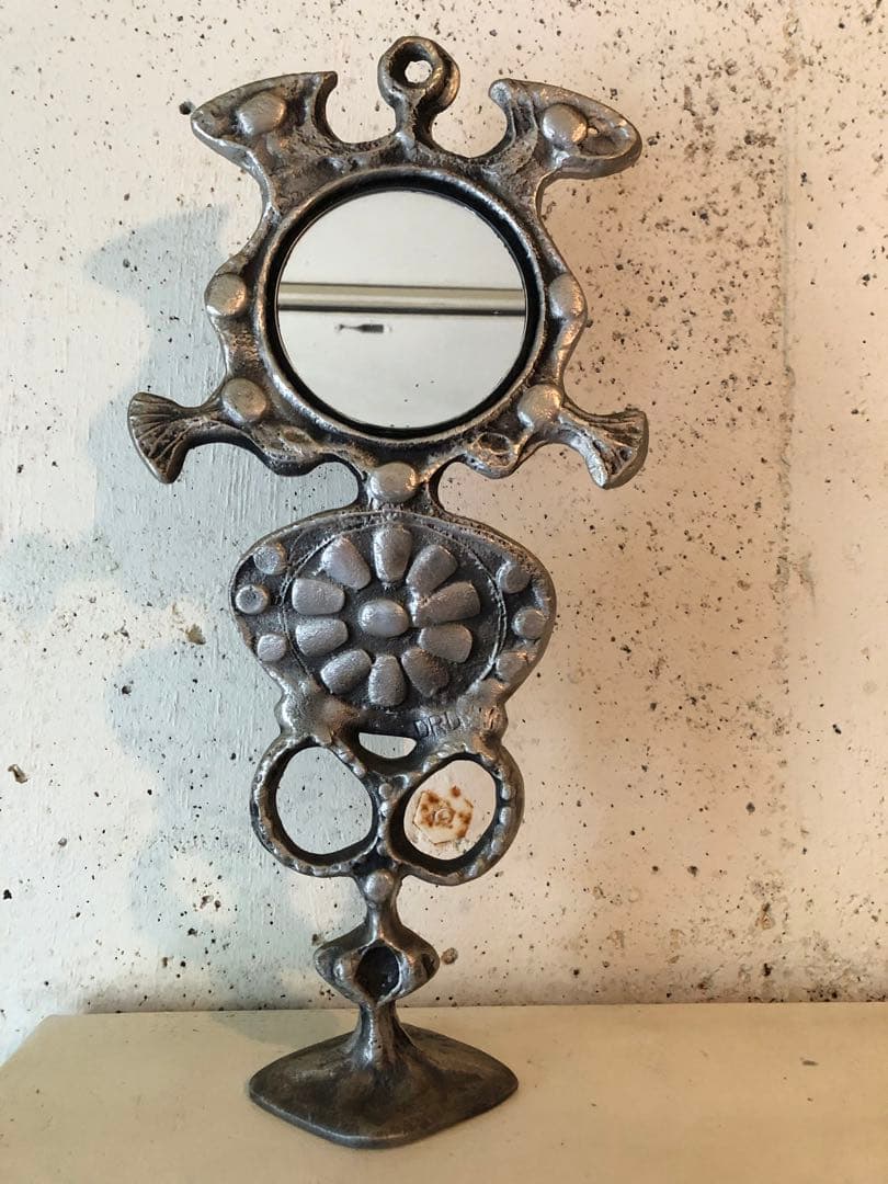 【値下しました】DON DRUMM ドン・ドラム　アルミ彫刻　ミラー　ビンテージ