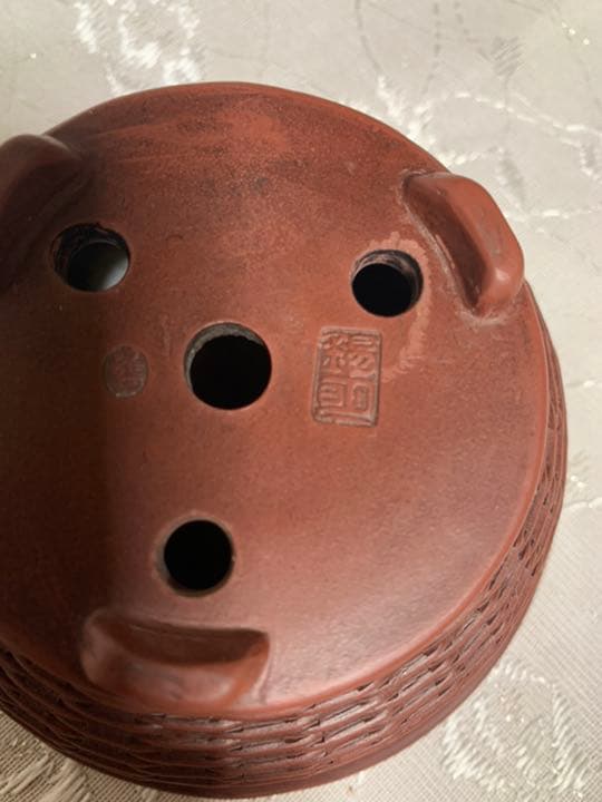 中国鉢　丸　カゴ　盆栽鉢