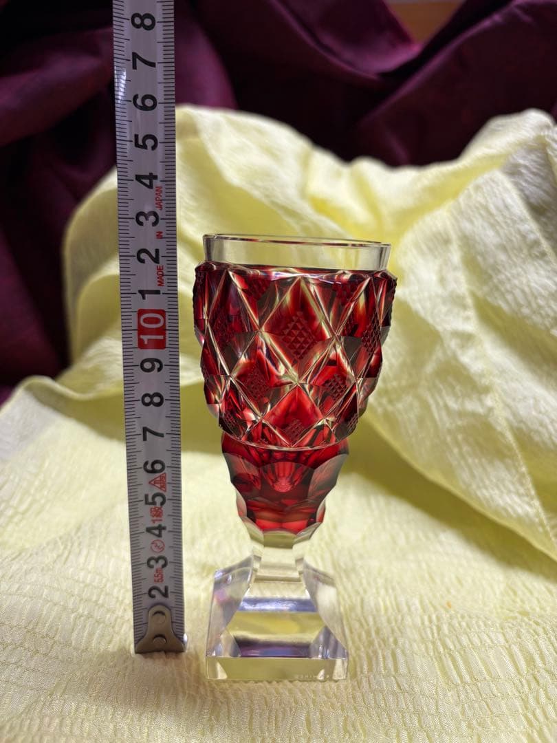 【希少】薩摩切子脚付杯 復元島津 ✨ガハハ本舗お宝倉庫市