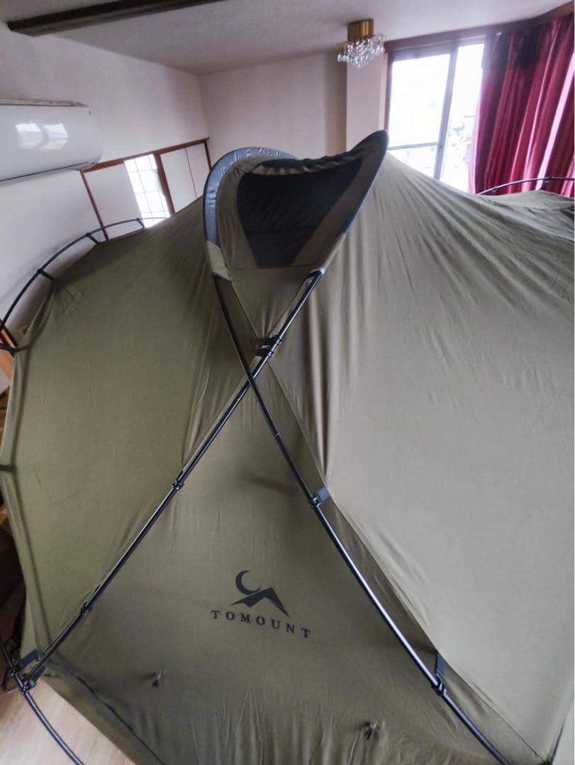 シェルターテント TC 自立式 2～3人用 アルミポール 煙突穴付き4シーズン