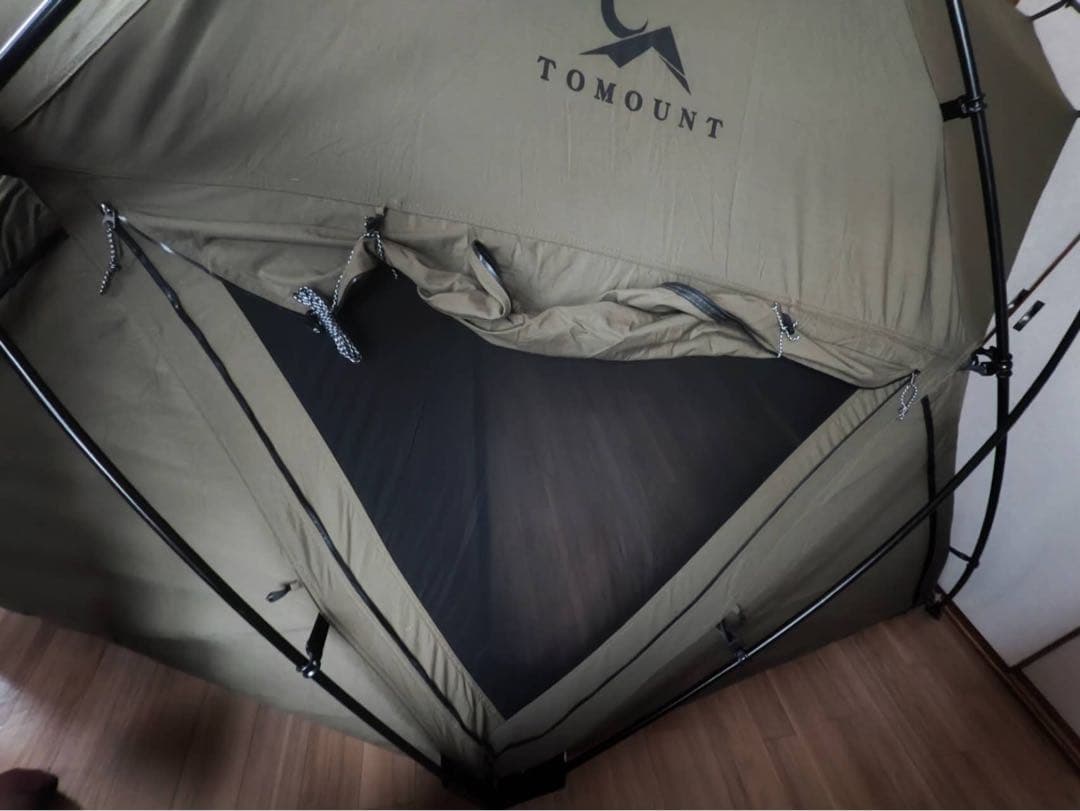 シェルターテント TC 自立式 2～3人用 アルミポール 煙突穴付き4シーズン