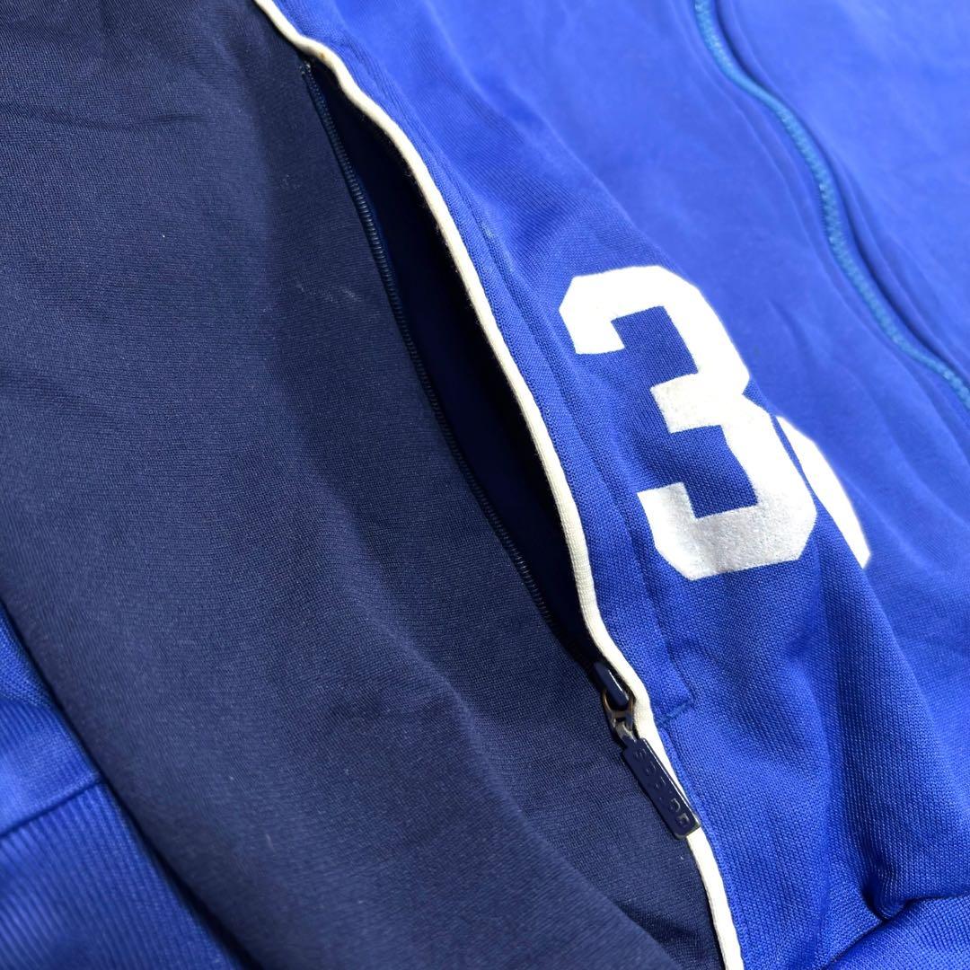 希少 90s アディダス トラックジャケット ドイツ 企業物 青 L ユーロ古着