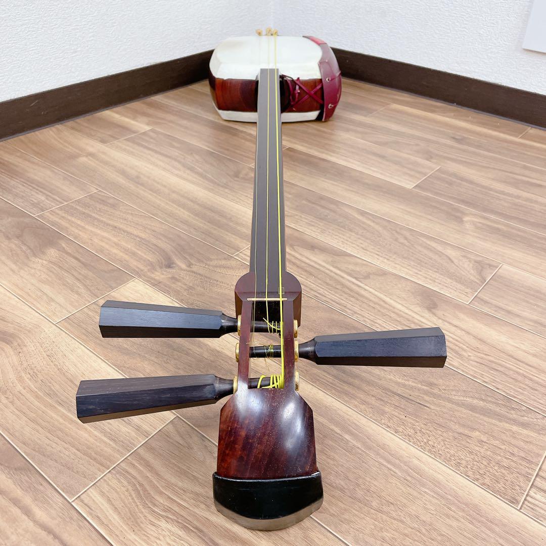 津軽三味線 太棹 一本溝 子持ち 綾杉胴 紅木 和楽器