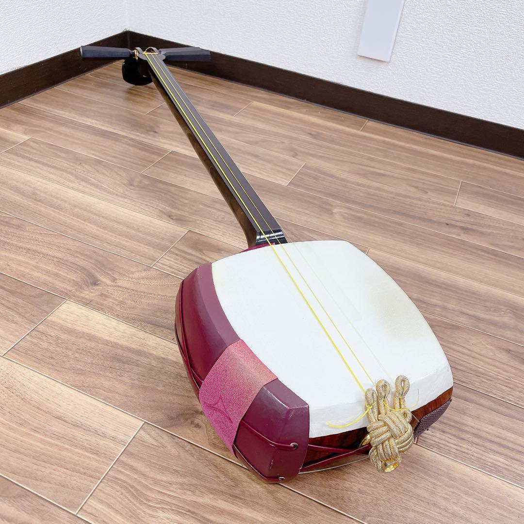 津軽三味線 太棹 一本溝 子持ち 綾杉胴 紅木 和楽器