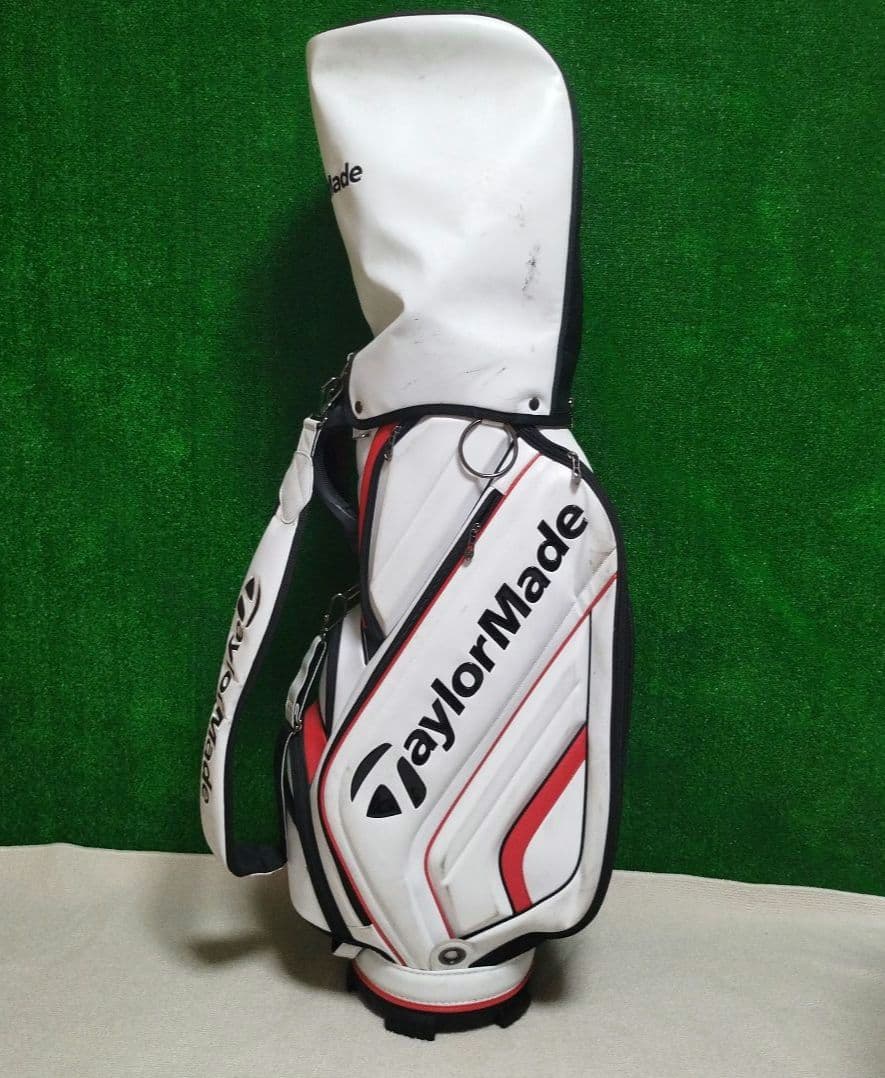 TaylorMade ゴルフキャディバッグ ホワイト/レッド　※汚れあり