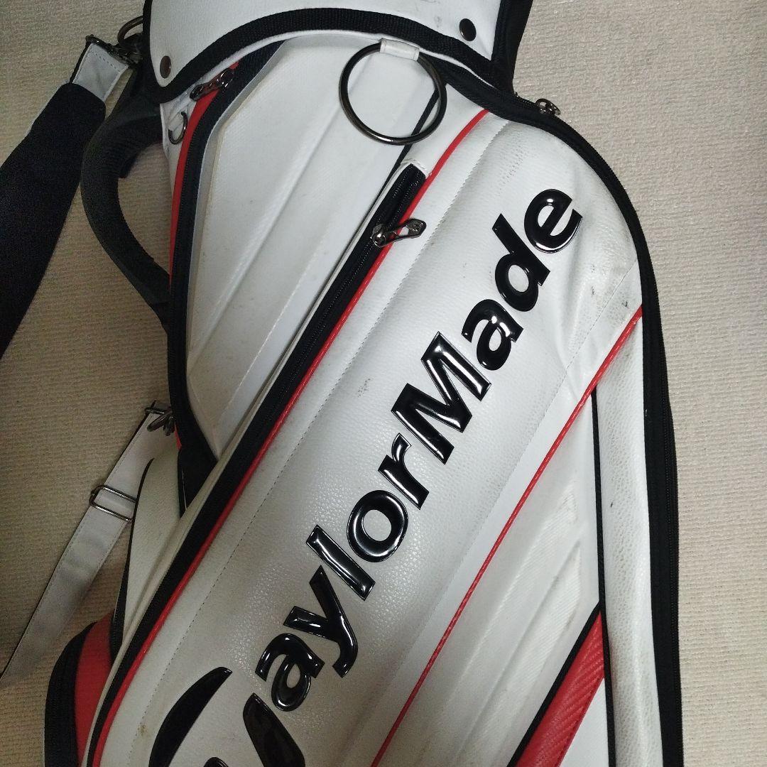 TaylorMade ゴルフキャディバッグ ホワイト/レッド　※汚れあり