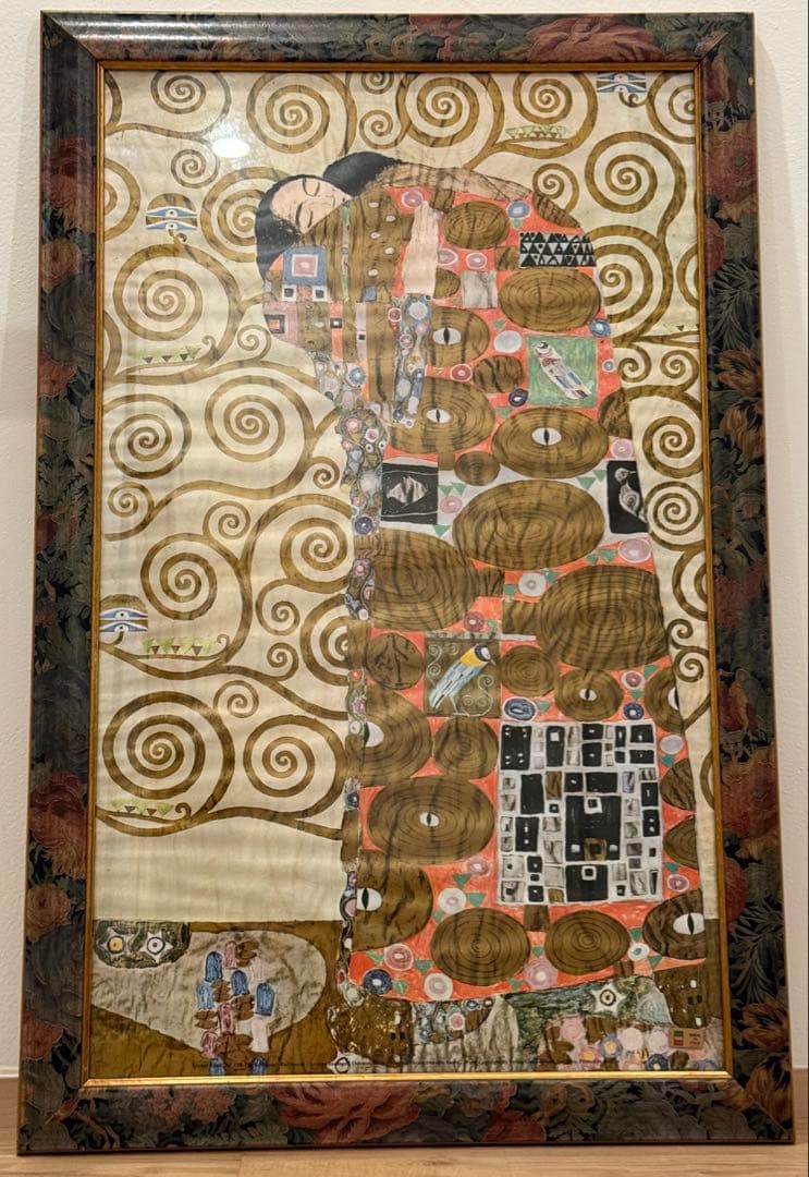 接吻 グスタフ・クリムト 「抱擁」アートポスター入り額