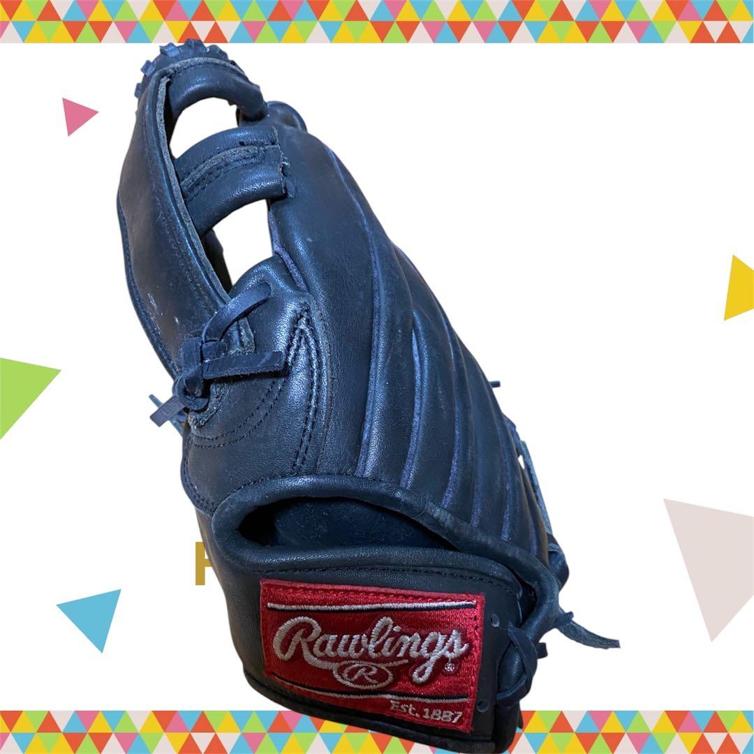中古品　左用　野球　売り切り　Rawlings 軟式用グローブ 黒