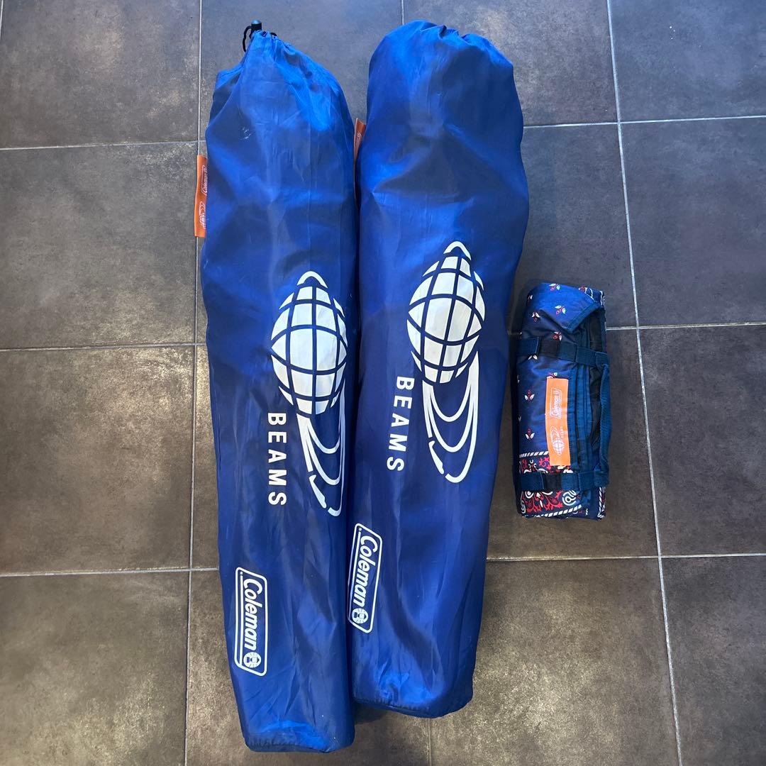 Coleman×ビームス バンダナ柄 アームチェア2脚 同柄シート 計3点セット