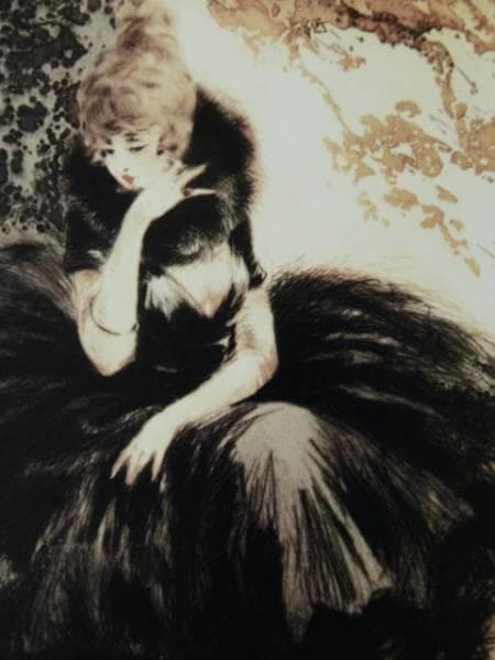 ルイ・イカール限定版・アールデコ/秋冷え、希少な額装用画集より、新品高級額装付