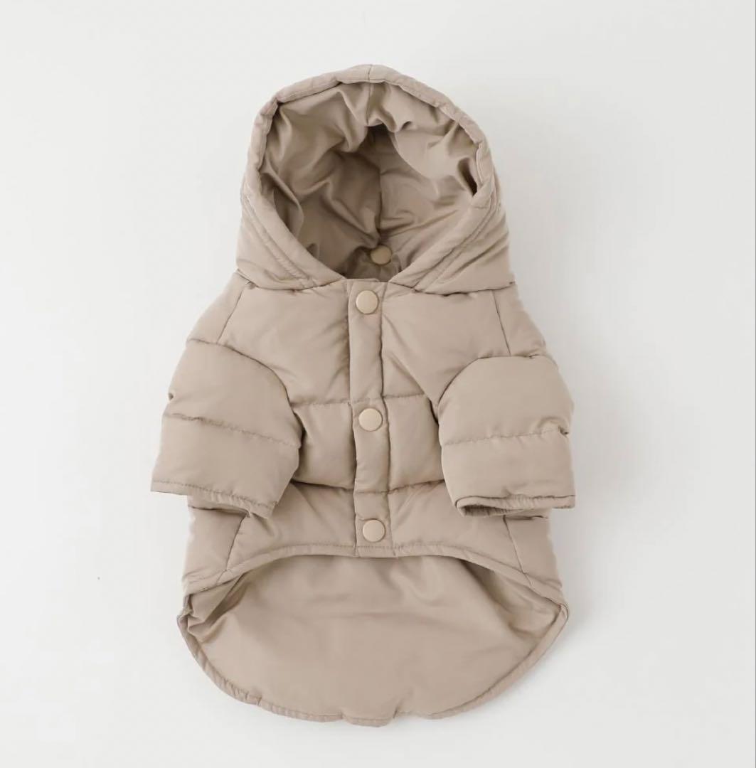 モンシェリ　ポケット付きフードダウンジャケット