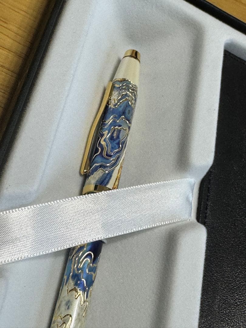 CROSS ボールペン シルバー レザーケース付き