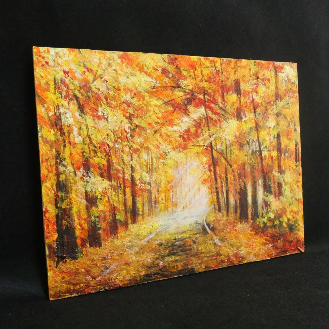 油絵 油彩 油彩画 絵 絵画【銀杏並木】