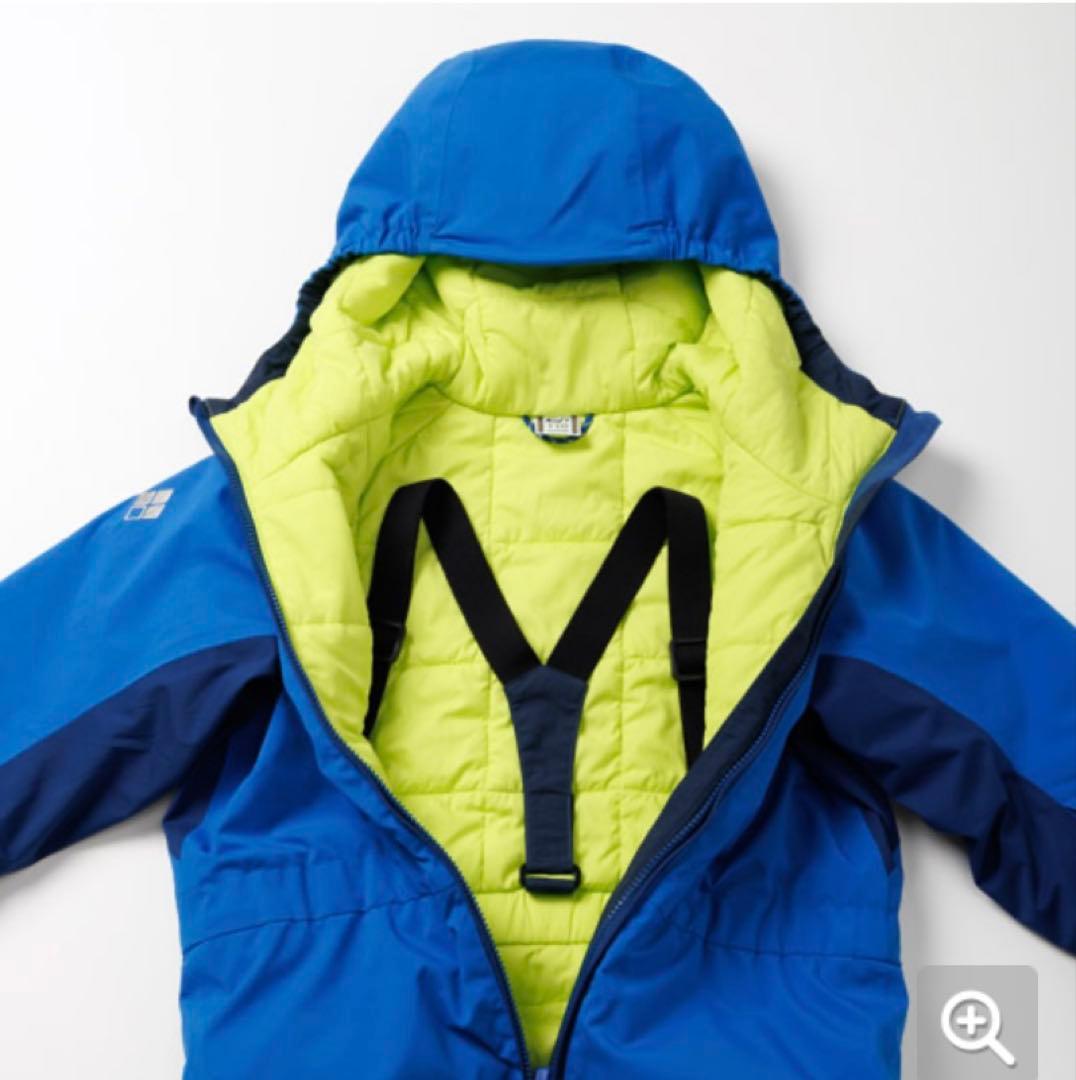 【未使用】mont-bell スキーウェア キッズ つなぎ 100cm 青